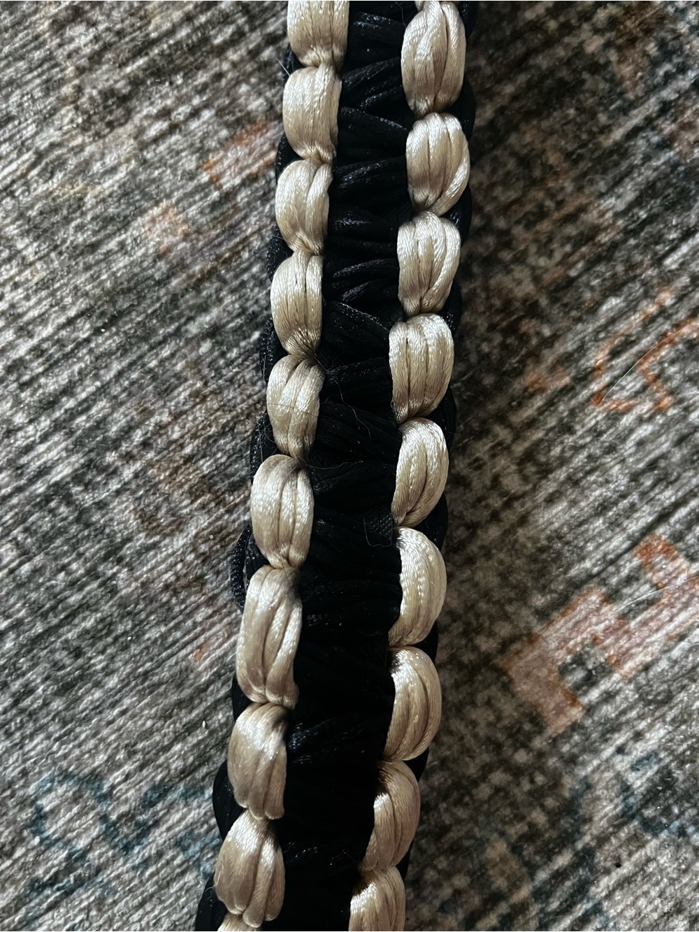 Braided Black and Neutral Strap Accent